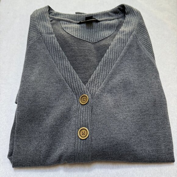 Banana Republic longline cardigan sweater Charcoal Grey Large - Picture 3 of 8